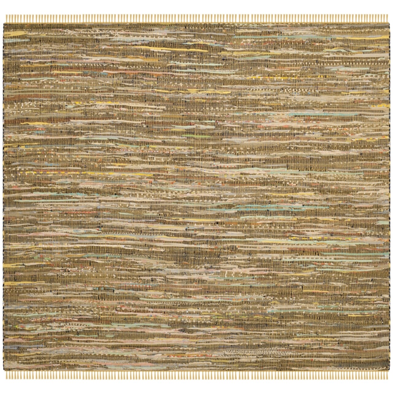 Safavieh Rag Rug Rar127H Handwoven Yellow / Multi Rug Area Rug Carpet
